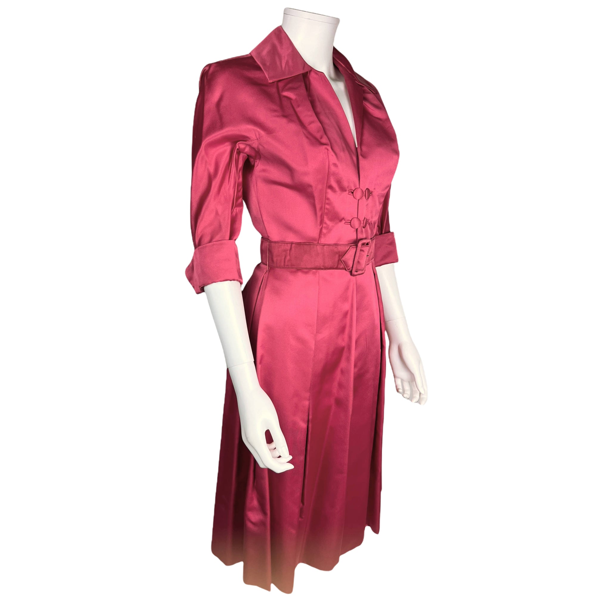 Vintage 1950s Pink Silk Dress Kate Newman Gowns Montreal M