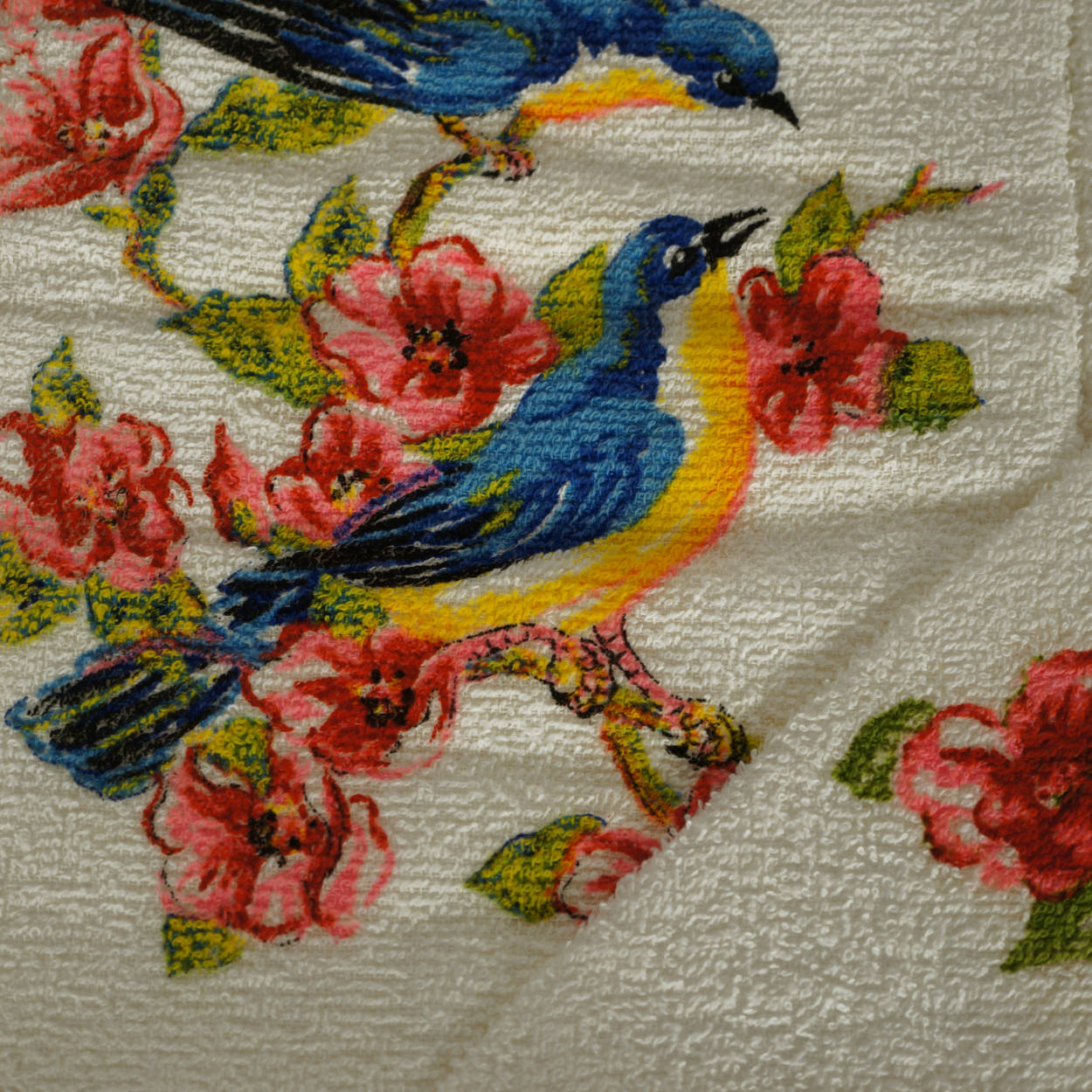 Vintage 1950s Unused Towel Set Blue Birds by Kathaway NOS in Box 3 Pieces - Poppy's Vintage Clothing