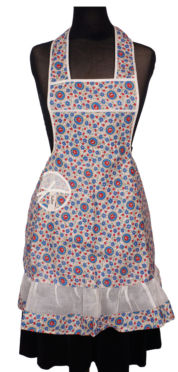 Vintage 1940s Bib Apron NOS with original price tag - Poppy's Vintage Clothing