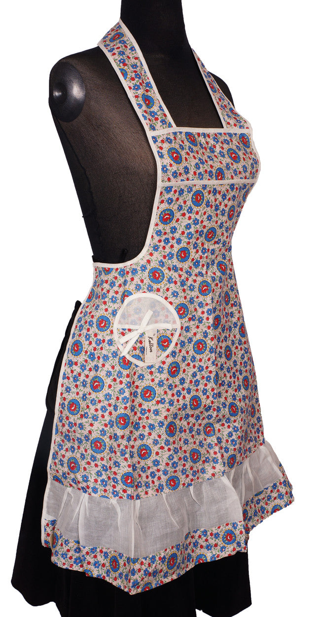 Vintage 1940s Bib Apron NOS with original price tag - Poppy's Vintage Clothing