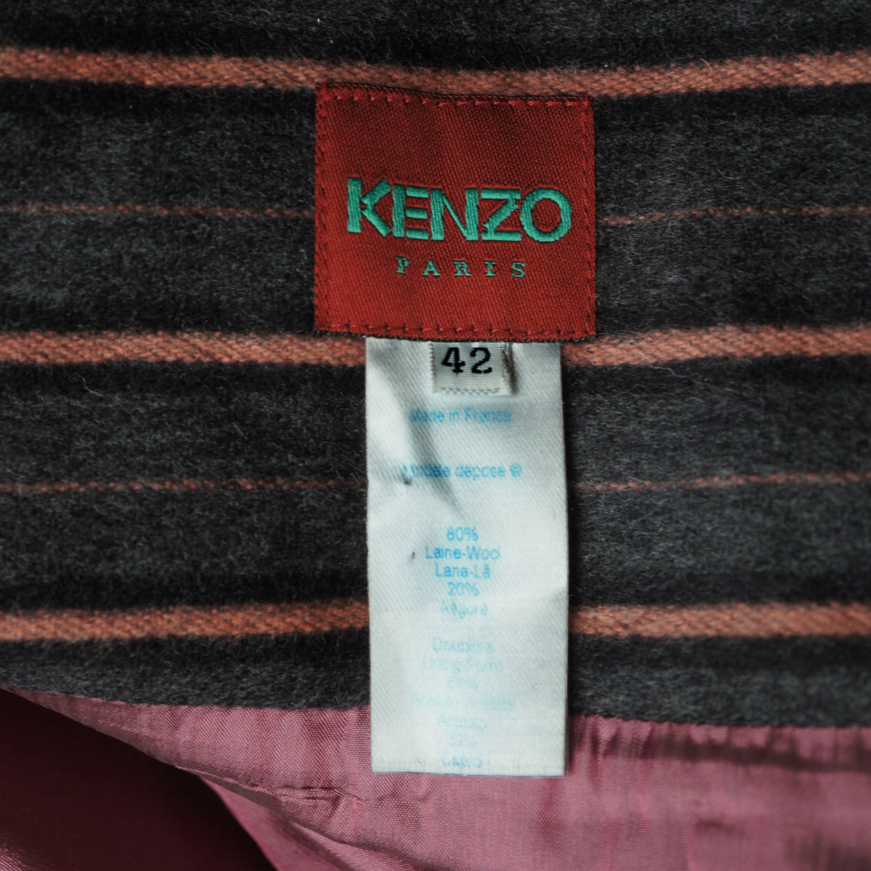 Vintage Kenzo Paris Skirt Suit Wool Angora Ladies French Size 40 Made in France - Poppy's Vintage Clothing
