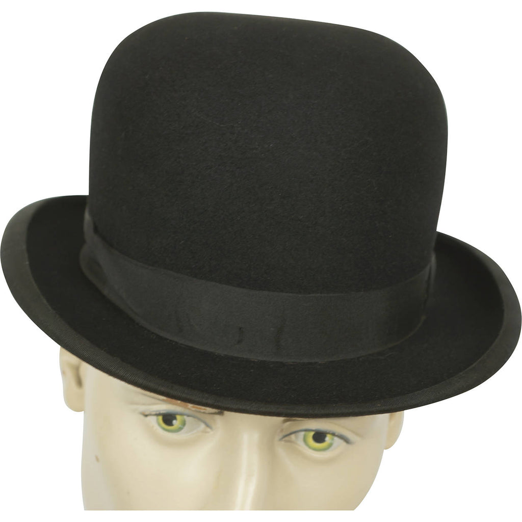Vintage Mens English Bowler by Lyons London Black Derby The King Hat Size 7 - Poppy's Vintage Clothing