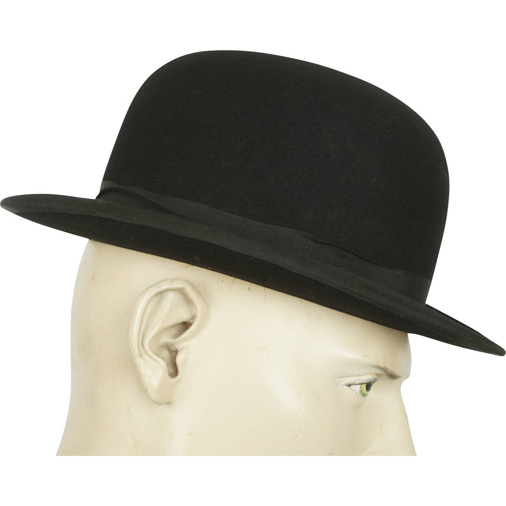 Vintage Mens English Bowler by Lyons London Black Derby The King Hat Size 7 - Poppy's Vintage Clothing