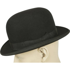 Vintage Mens English Bowler by Lyons London Black Derby The King Hat Size 7 - Poppy's Vintage Clothing