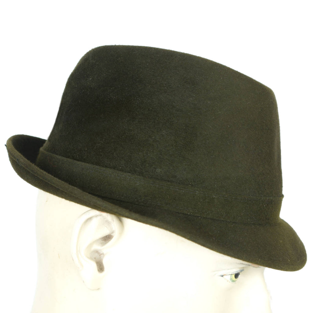 Vintage 1960s Kingsway Trilby Fedora Hat Green Fur Felt Simpsons Sears Sz 7 1/8 - Poppy's Vintage Clothing