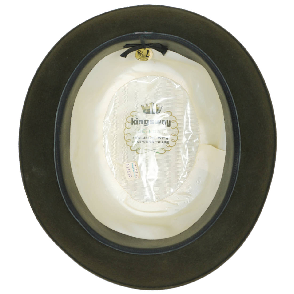 Vintage 1960s Kingsway Trilby Fedora Hat Green Fur Felt Simpsons Sears Sz 7 1/8 - Poppy's Vintage Clothing