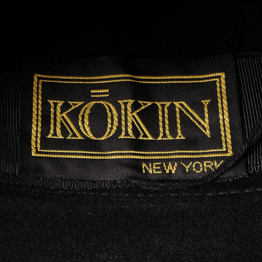 Vintage Kokin New York Bucket Hat Brown Curly Wool w Black Velvet Ladies Size M - Poppy's Vintage Clothing