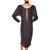 Vintage Krizia Italy Dress 1980s Silver Black Lurex Size M 42 - Poppy's Vintage Clothing