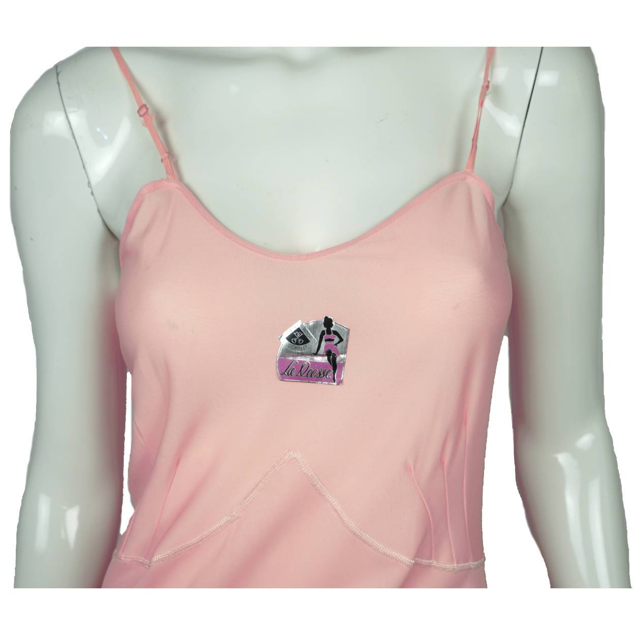 Vintage 1930s Unused Slip Pink Rayon Lingerie with Original Label La Deesse S 32 - Poppy's Vintage Clothing