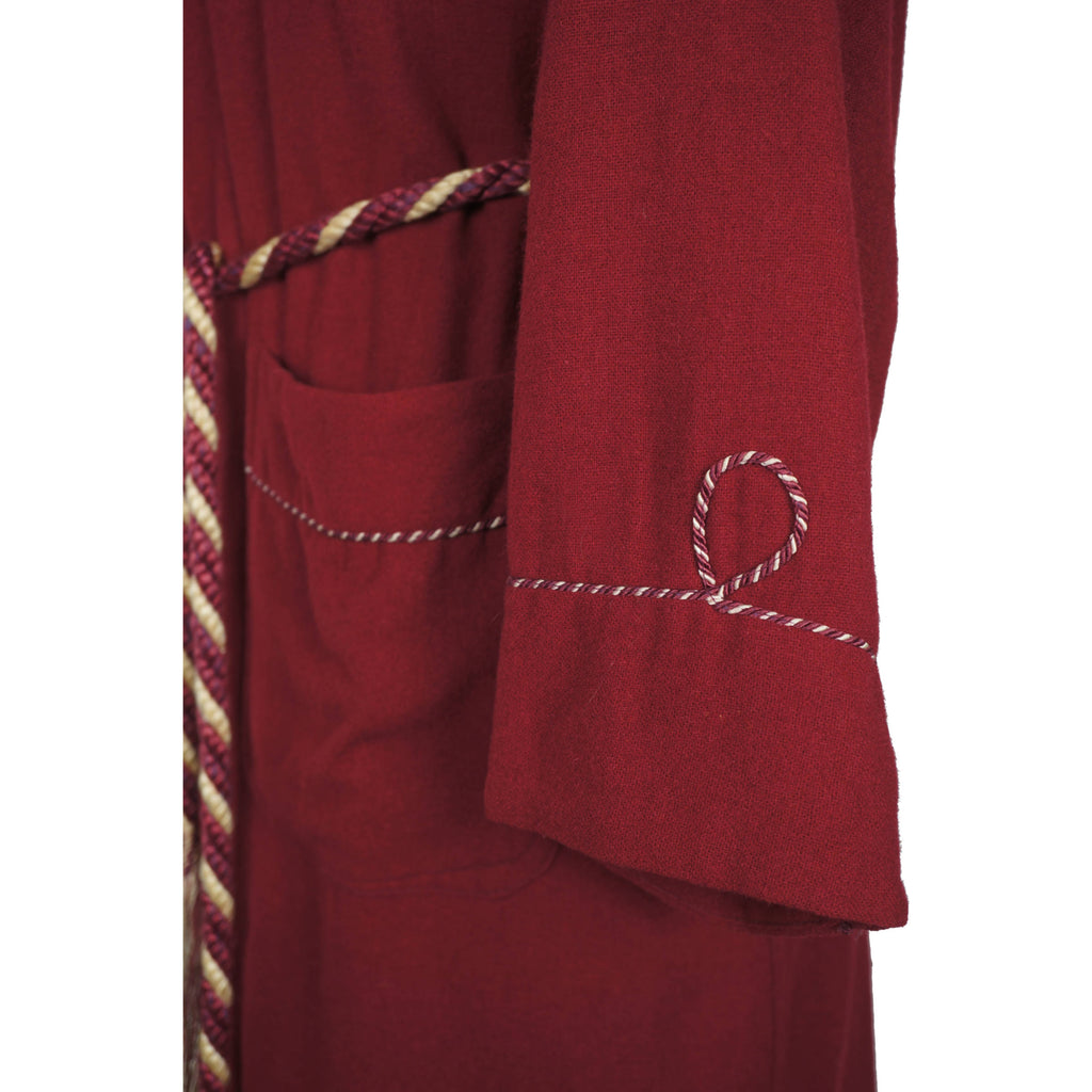 Vintage 50s Dressing Gown Red Wool Lounging Robe Mens M - Poppy's Vintage Clothing