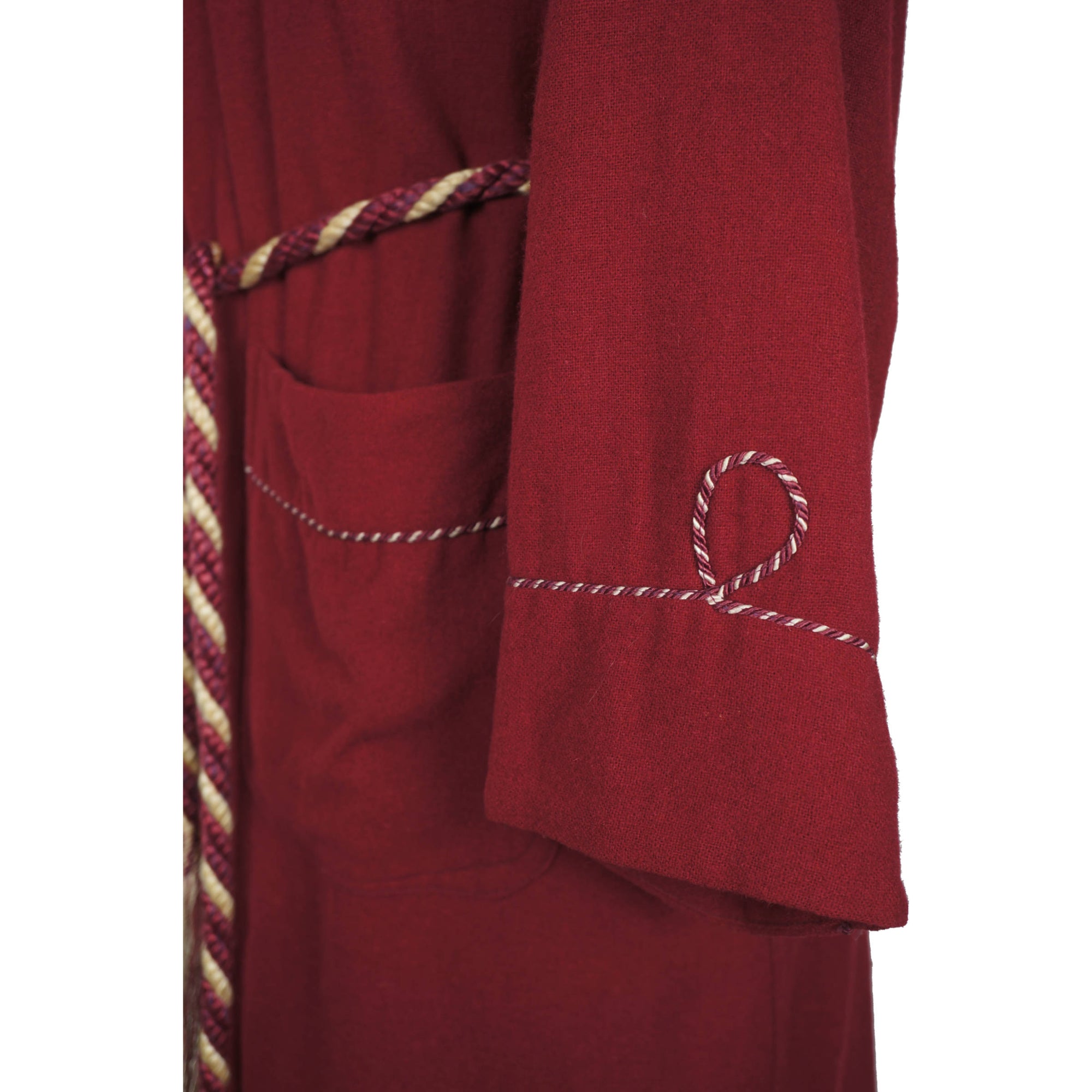 Vintage 50s Dressing Gown Red Wool Lounging Robe Mens M - Poppy's Vintage Clothing