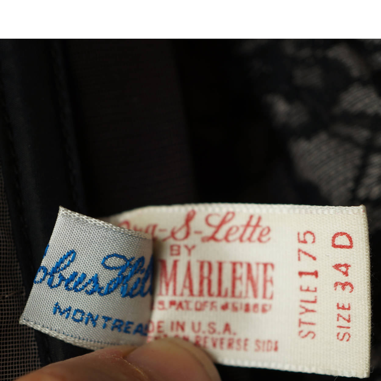 Vintage 1950s Black Lace Corset w Garter Straps Bra S Lette by Lady Marlene 34B - Poppy's Vintage Clothing