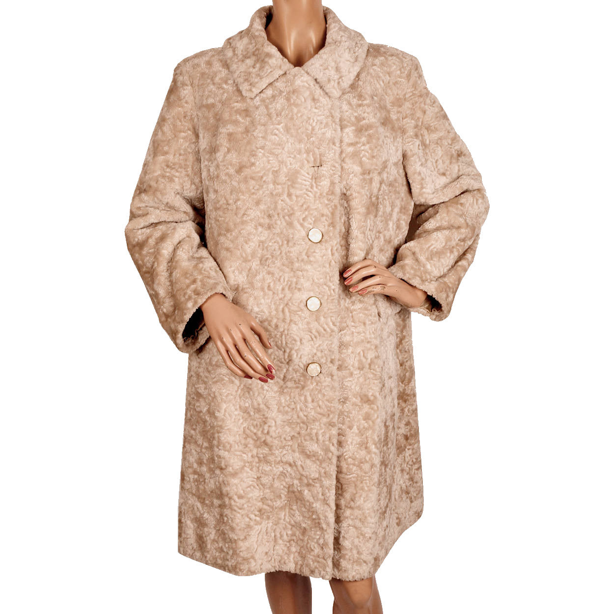 Vintage 60s Faux Fur Swakara Coat Bagdad by Fairmoor Lafrance