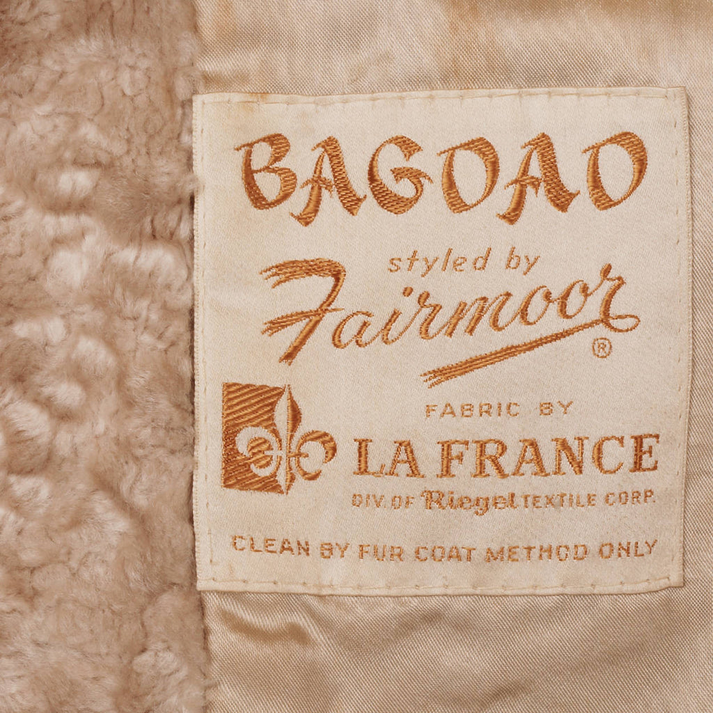Vintage 60s Faux Fur Swakara Coat Bagdad by Fairmoor Lafrance Fabric Ladies Size M - Poppy's Vintage Clothing