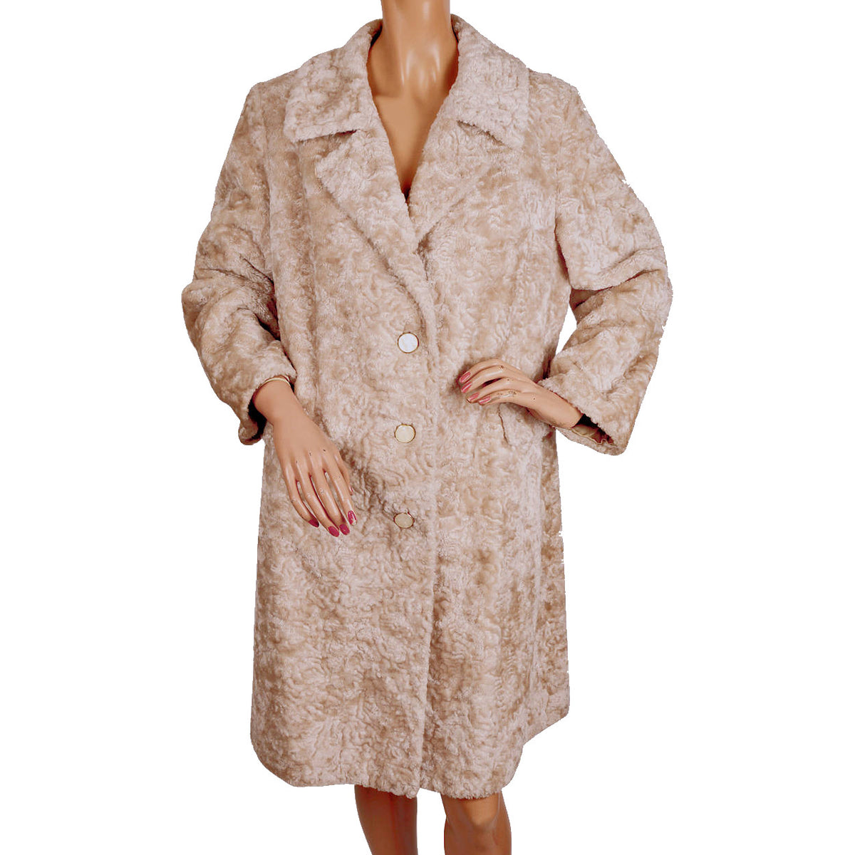 Vintage 60s Faux Fur Swakara Coat Bagdad by Fairmoor Lafrance 