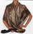 20s Vintage Shawl in Art Deco Gold Lame Floral Pattern w/ Black Tassels - Poppy's Vintage Clothing