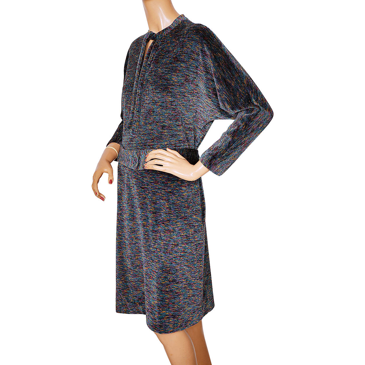 Vintage Lanvin Paris Chenille Dress 1970s Size L - Poppy's Vintage Clothing