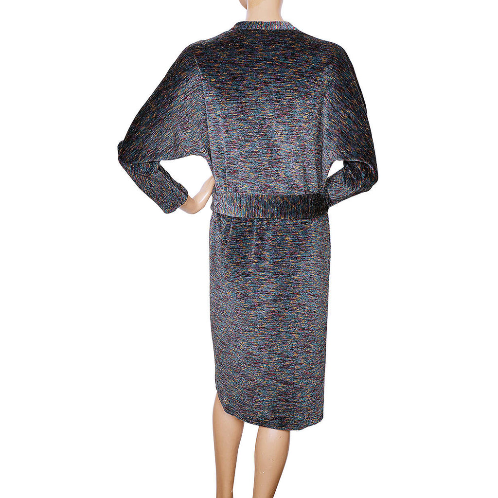 Vintage Lanvin Paris Chenille Dress 1970s Size L - Poppy's Vintage Clothing