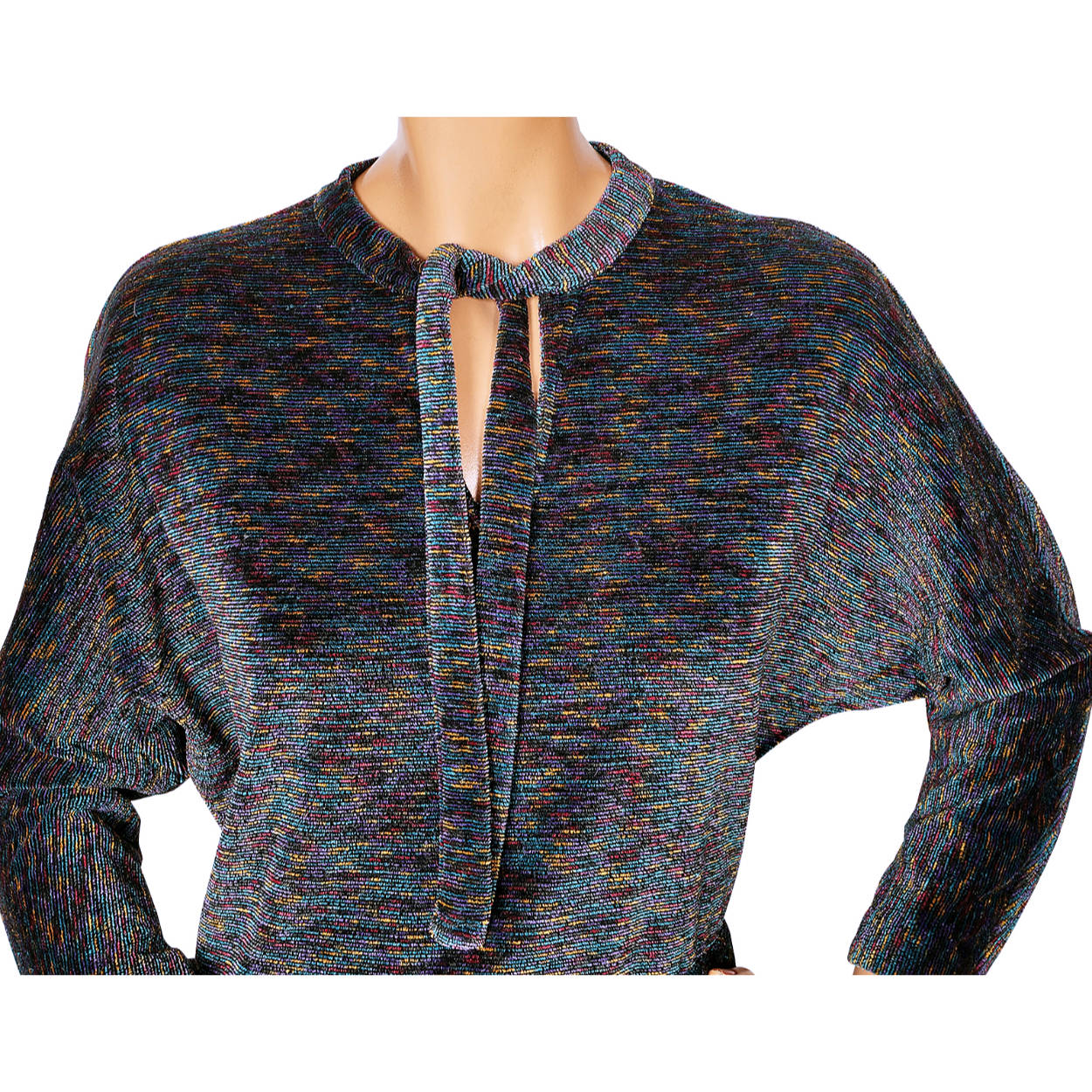 Vintage Lanvin Paris Chenille Dress 1970s Size L - Poppy's Vintage Clothing