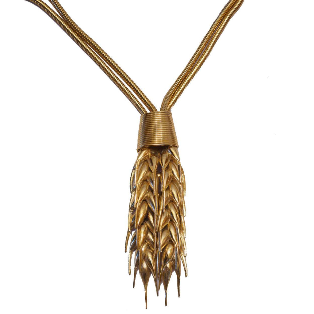 Vintage 1960s Signed Lanvin Pendant Necklace Coil Chain Articulated Pendant - Poppy's Vintage Clothing