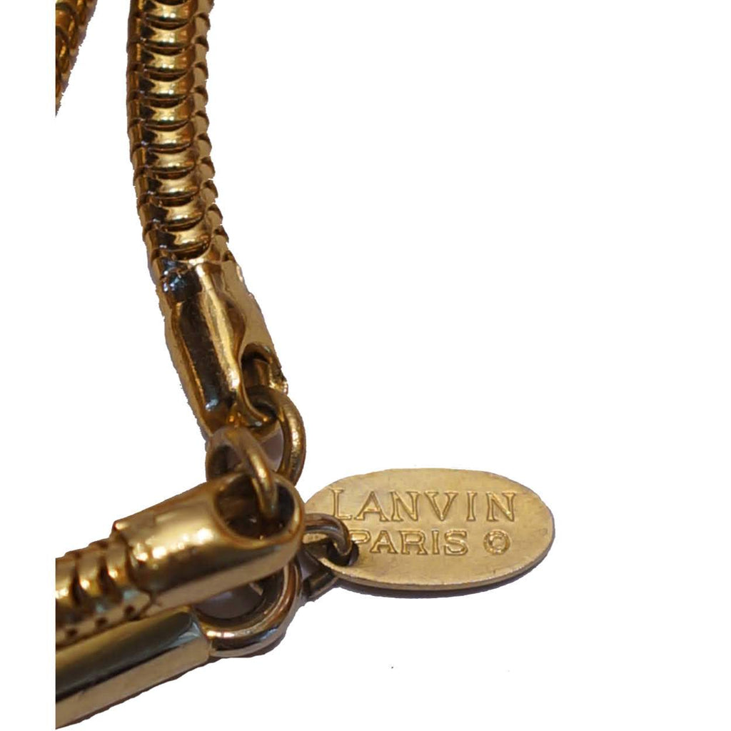 Vintage 1960s Signed Lanvin Pendant Necklace Coil Chain Articulated Pendant - Poppy's Vintage Clothing