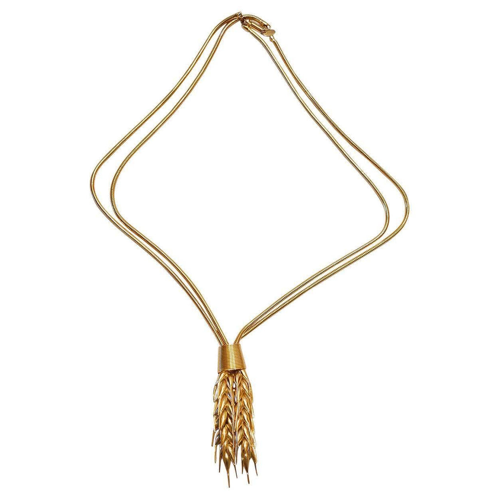 Vintage 1960s Signed Lanvin Pendant Necklace Coil Chain Articulated Pendant - Poppy's Vintage Clothing