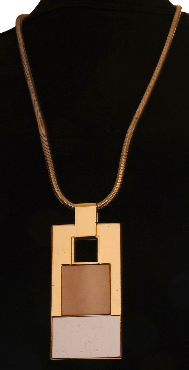 Modernist Pendant Necklace by Lanvin Paris Vintage 1960s - Poppy's Vintage Clothing