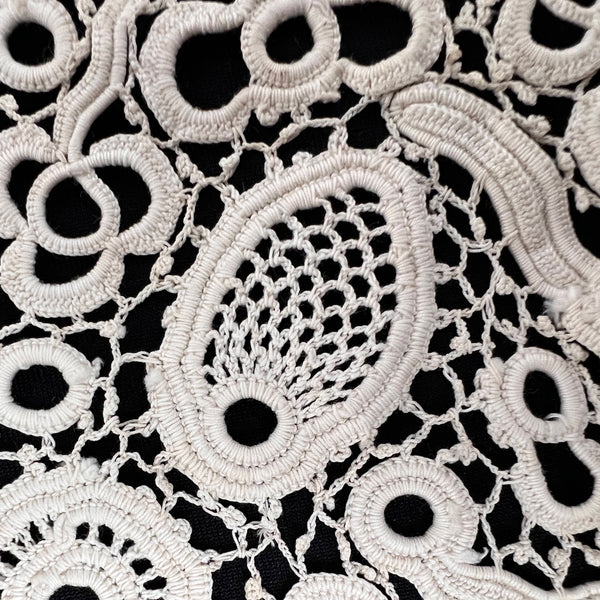 Antique 1910s Cream Irish Crochet Lace Square Collar – Ian
