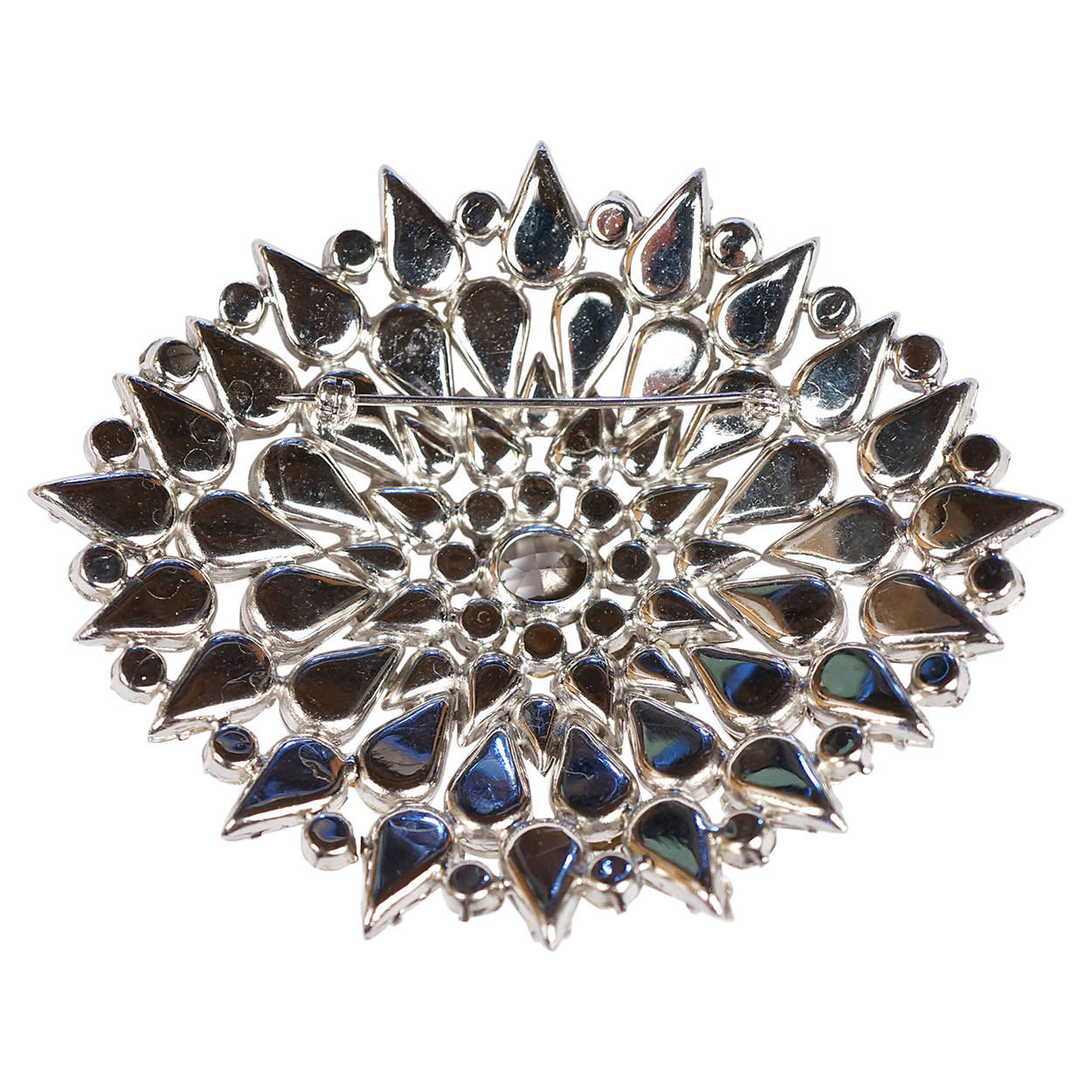 Large Vintage Rhinestone Brooch Unsigned  - Poppy's Vintage Clothing