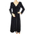 Vintage 1980s Laura Ashley Black Velvet Dress Size 12 Gothic Classic Made in UK - Poppy's Vintage Clothing