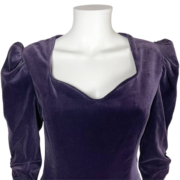 Vintage 1980s Laura Ashley Dress Purple Velvet Size 12 - Poppy's Vintage  Clothing