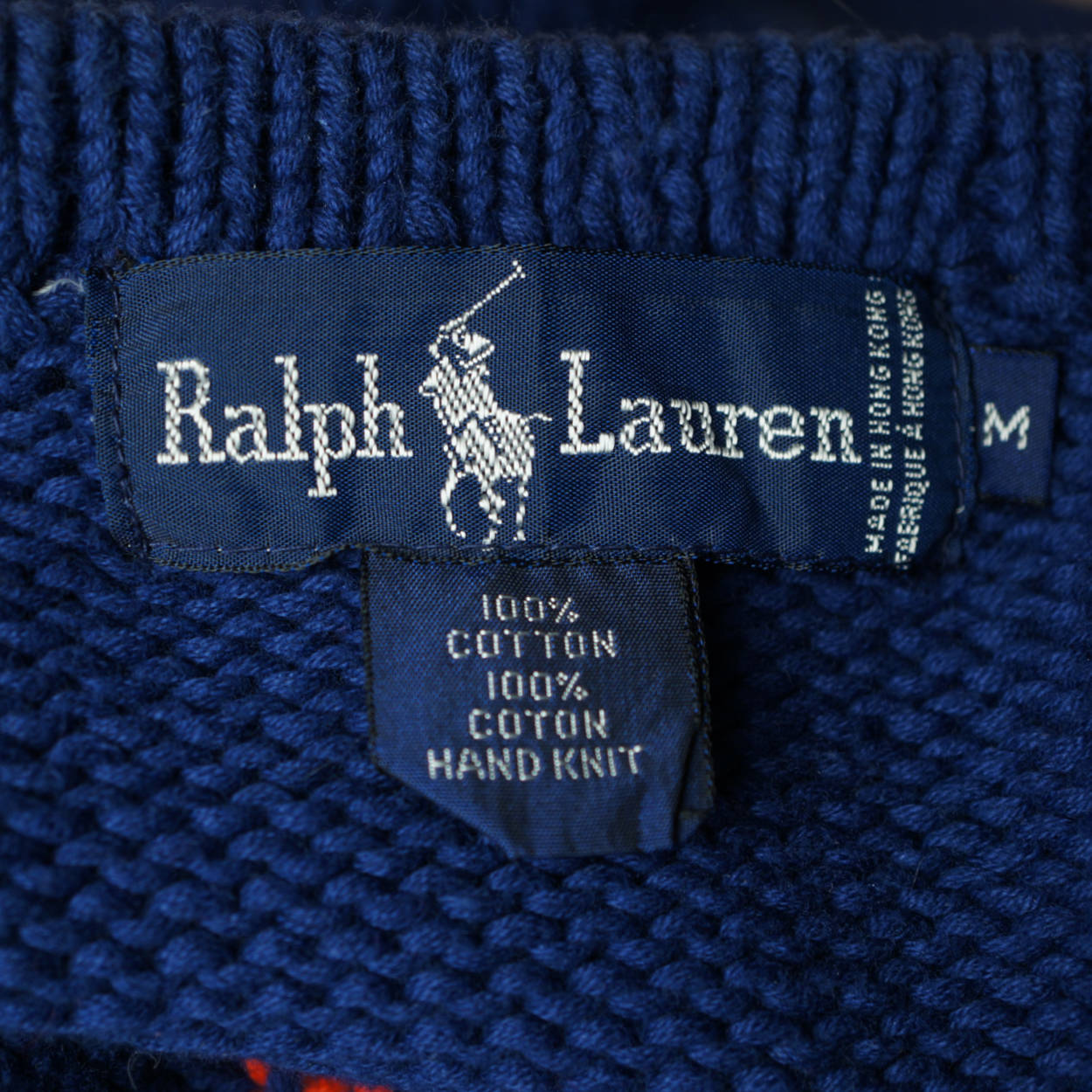 Vintage 80s Ralph Lauren Polo Intarsia Sailboats Sweater M - Poppy's Vintage Clothing