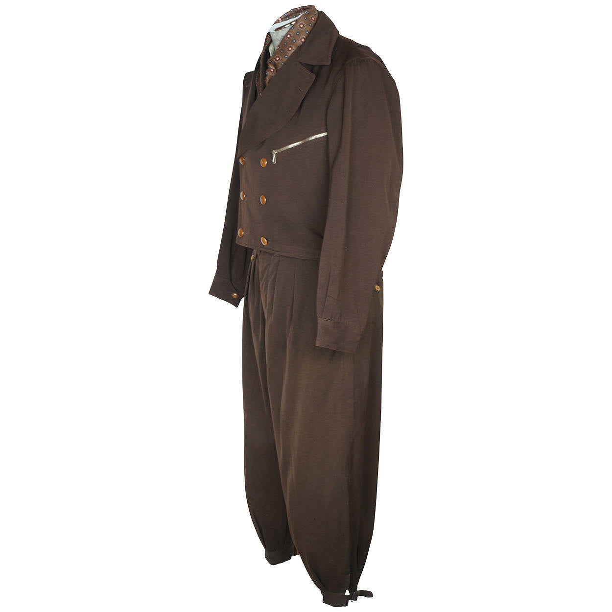 Vintage 1930s Ski Suit Laurentian Cloth Canadian Skiing Mens Size M - Poppy's Vintage Clothing