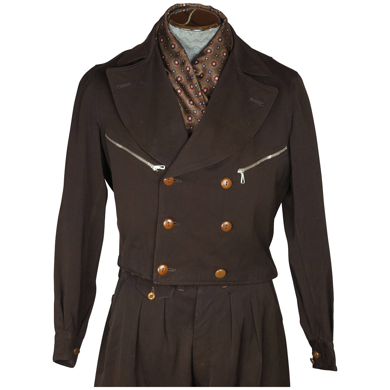 Vintage 1930s Ski Suit Laurentian Cloth Canadian Skiing Mens Size M - Poppy's Vintage Clothing