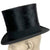 Antique Silk Top Hat w Leather Case 19th c French Size 7