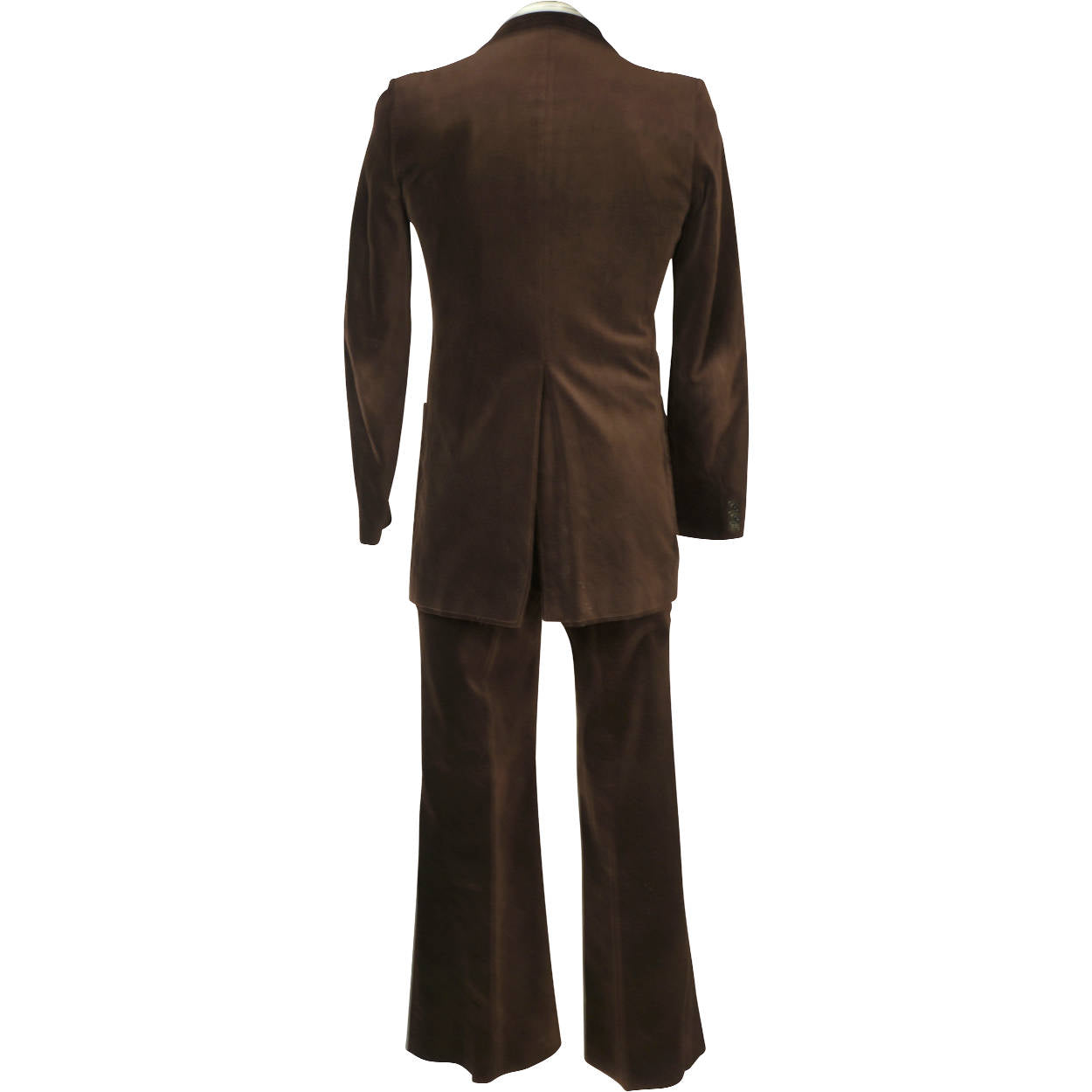 Vintage 1960s 70s Mens Suit Brown Velvet Le Chateau Made in France Size S 34 W30 - Poppy's Vintage Clothing