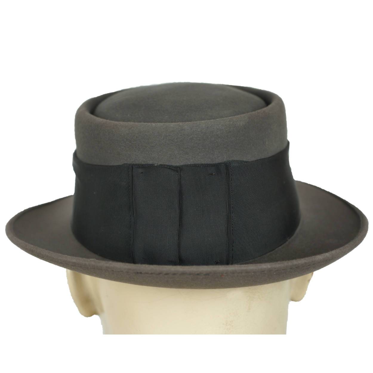 Vintage Pork Pie Hat 1940s 50s Flat Top Fedora Lee Fifth Avenue 7 1/8 - Poppy's Vintage Clothing