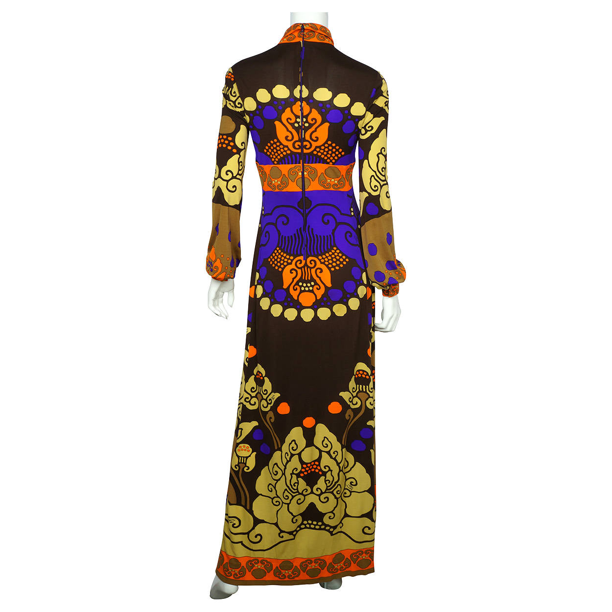 Vintage Leonard Fashion Paris 1970s Silk Jersey Dress Mod Print Size Medium - Poppy's Vintage Clothing