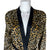 1970s Vintage Lounging Pyjamas Leopard Print Jacket Top Sz M