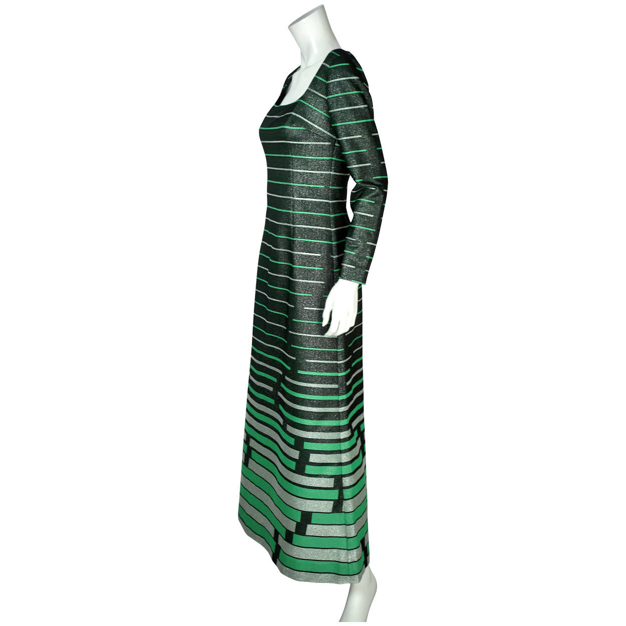 Vintage 70s Long Sleeve Maxi Dress Lerose Great Britain Sz L Vintage 70s Long Sleeve Maxi Dress Lerose Great Britain Sz L