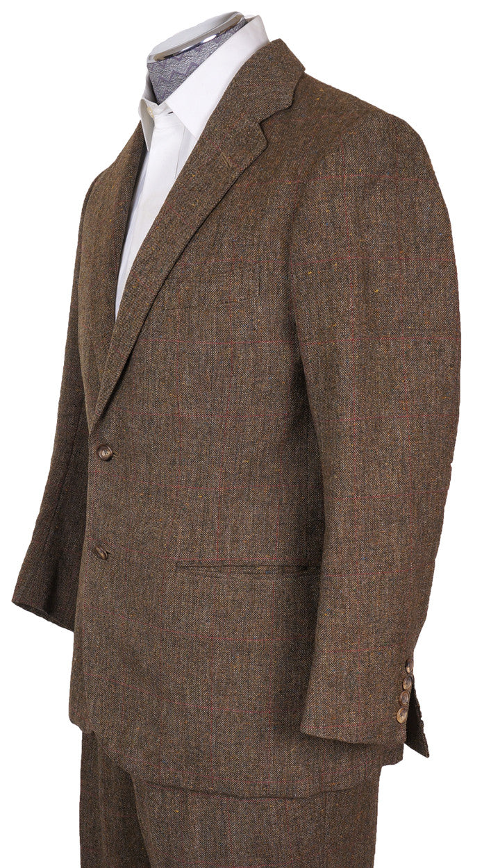 Vintage 1970s Bespoke Tweed Suit Lesley and Roberts London Tweed Run - Poppy's Vintage Clothing