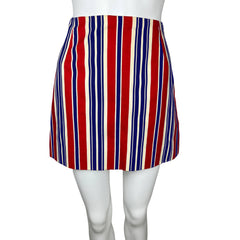 Vintage 1960s Mini Skirt Striped Less Than Nothing Boston