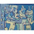 Vintage Liberty of London Silk Scarf Blue Cubist Figural Pattern Exceptional  - Poppy's Vintage Clothing