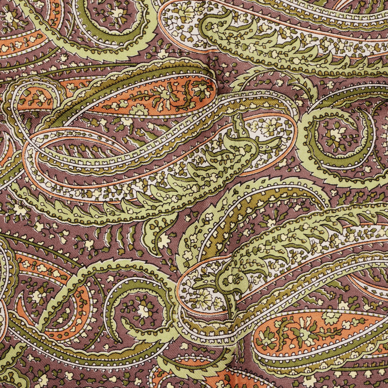 Vintage 60s Liberty Silk Scarf 1960s Paisley Print Brown Green Orange Square 23” - Poppy's Vintage Clothing