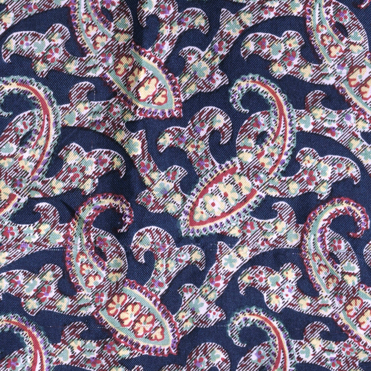 Vintage 1940s Liberty of London Paisley Silk Scarf Square w Cloth Label - Poppy's Vintage Clothing