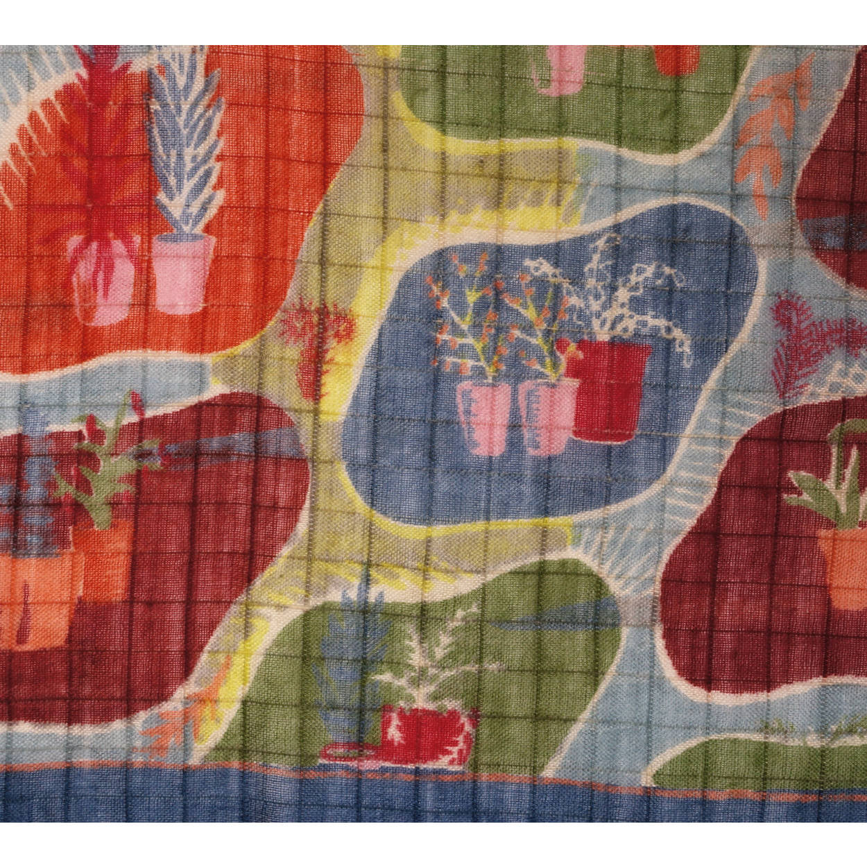 Vintage 1940s Liberty of London Wool Challis Scarf Novelty Print w Cloth Label - Poppy's Vintage Clothing