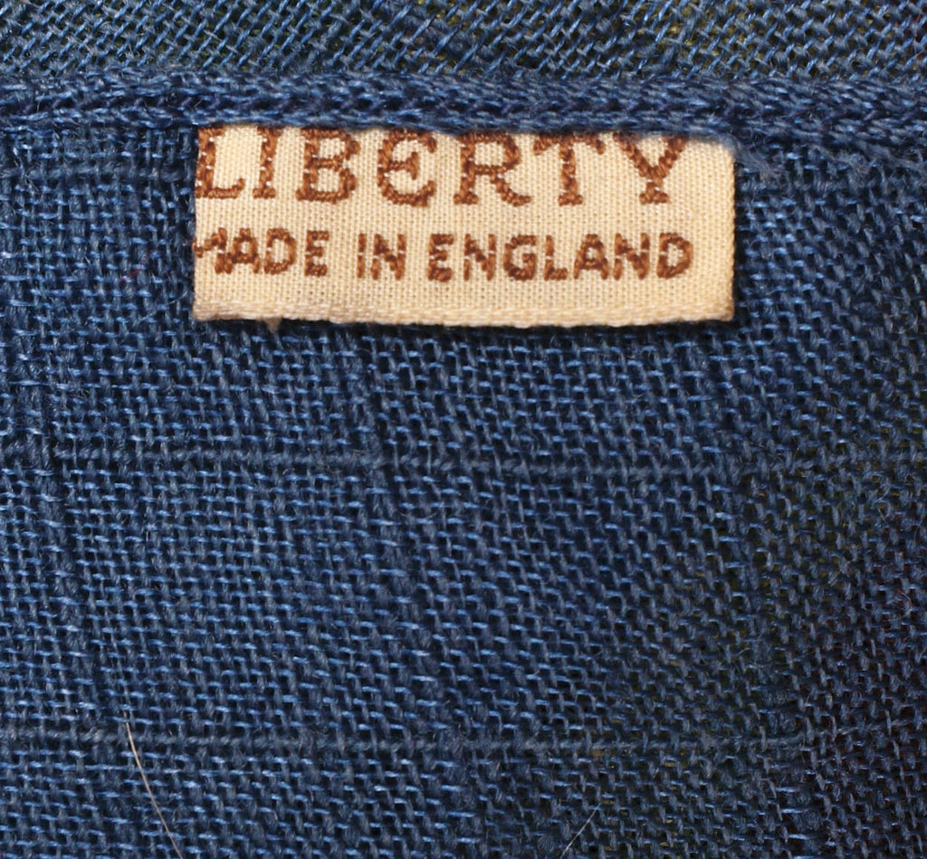 Vintage 1940s Liberty of London Wool Challis Scarf Novelty Print w Cloth Label - Poppy's Vintage Clothing