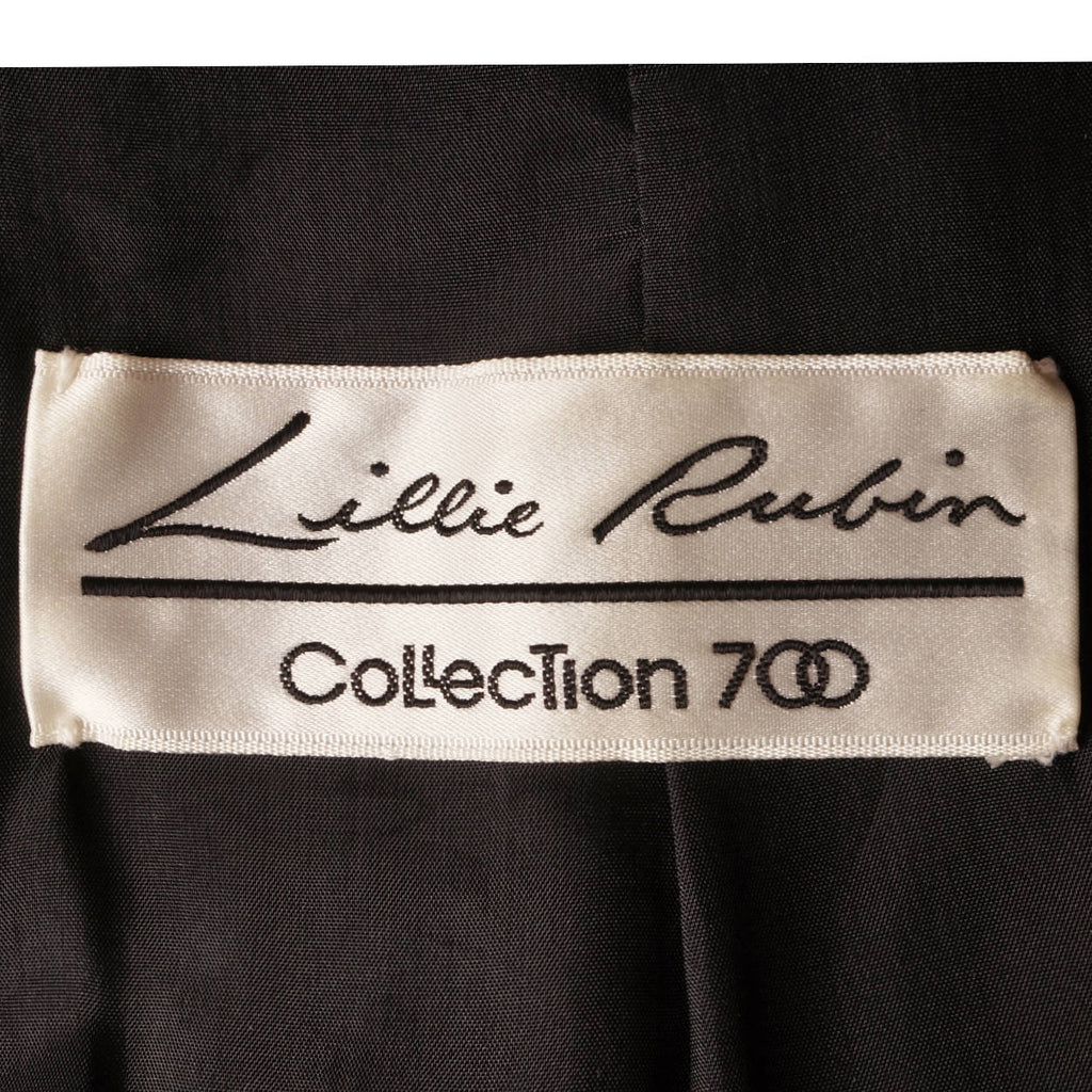 Vintage 1970s Lillie Rubin Black Velvet Evening Gown Dress Collection 700 Size M - Poppy's Vintage Clothing