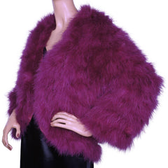 Vintage Lillie Rubin Marabou Feather Disco Jacket Violet Pink Size 12 Large - Poppy's Vintage Clothing