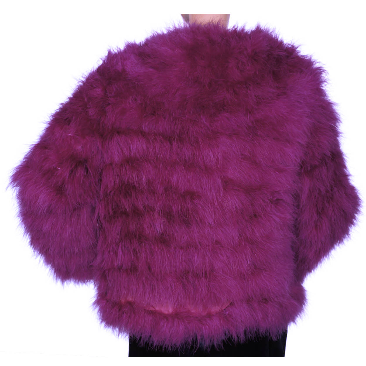 Vintage Lillie Rubin Marabou Feather Disco Jacket Violet Pink Size 12 Large - Poppy's Vintage Clothing
